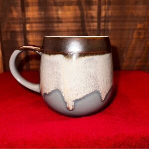 Gray Brown Tan Beige Collectible Potter’s Corner Ceramic Banded Coffee Mug Cup